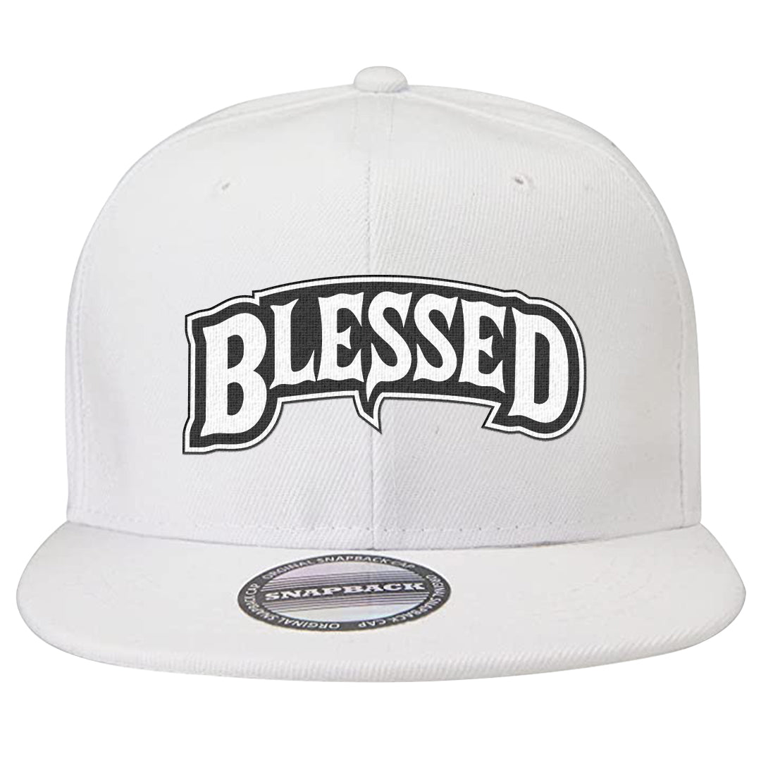 Black White Hi 85 1s Snapback Hat | Blessed Arch, White