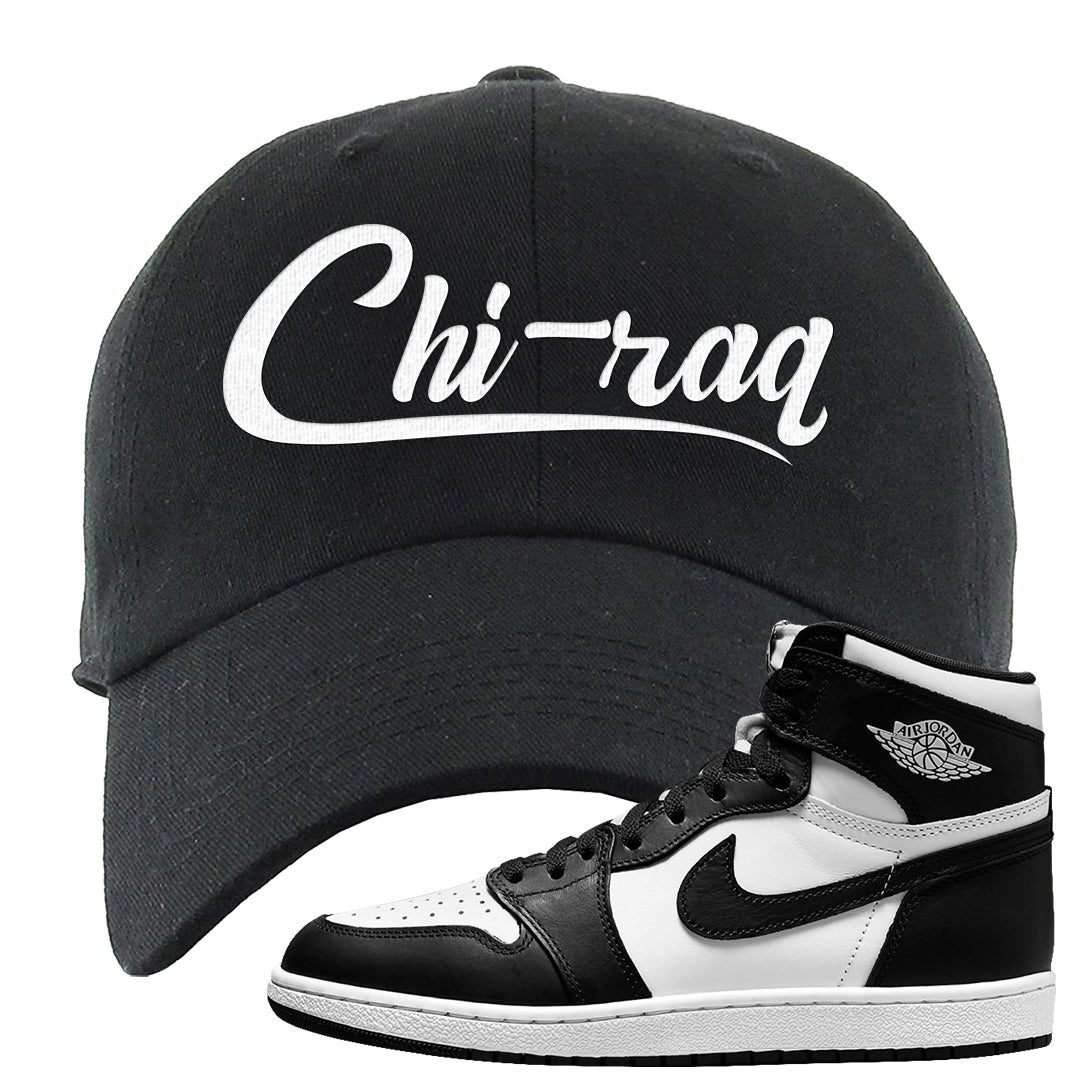 Black White Hi 85 1s Dad Hat | Chiraq, Black