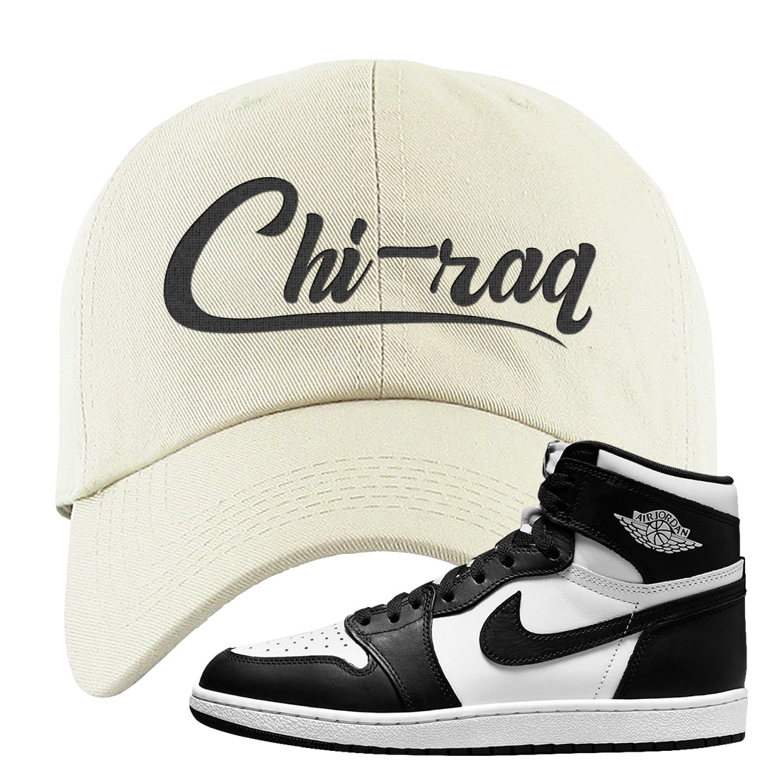 Black White Hi 85 1s Dad Hat | Chiraq, White