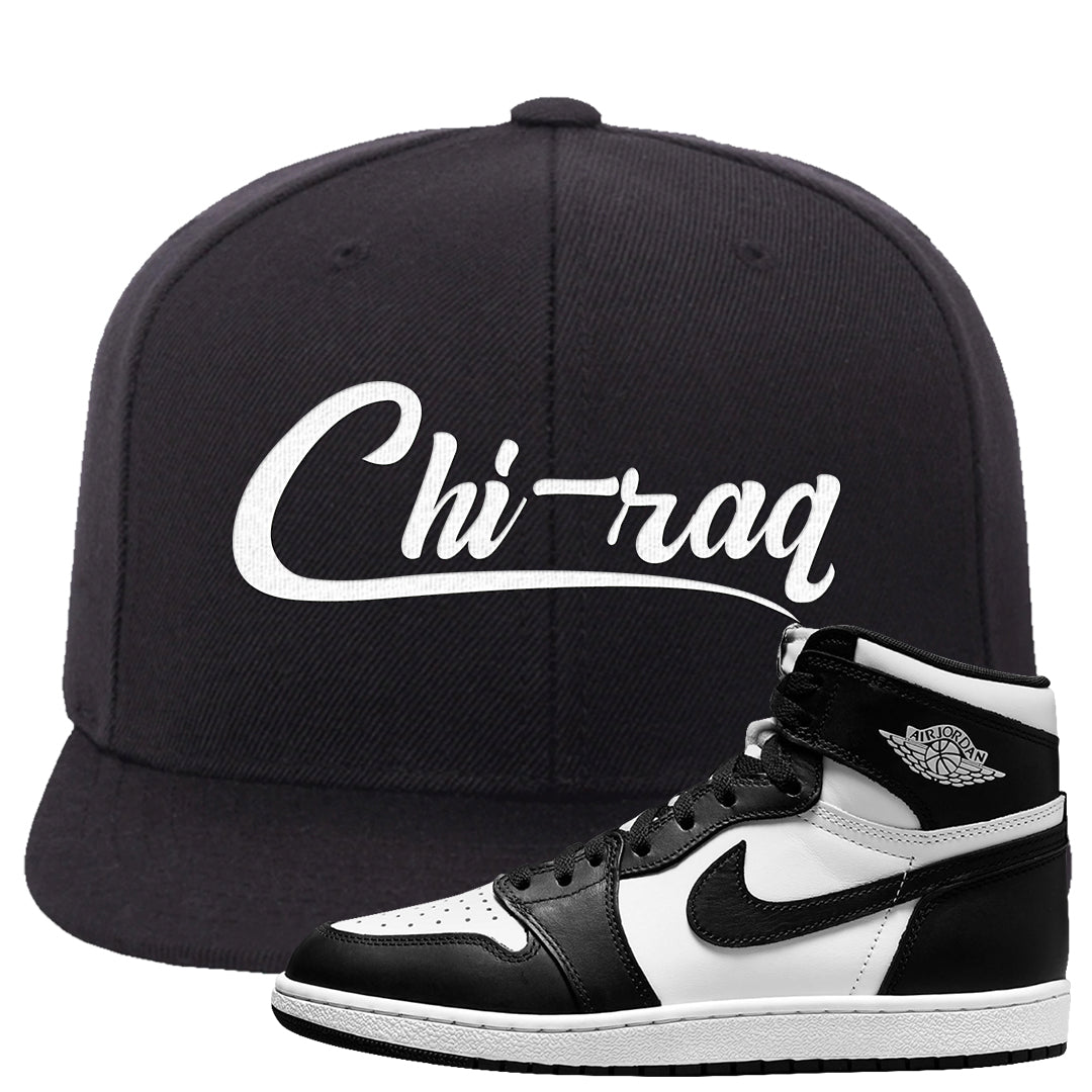 Black White Hi 85 1s Snapback Hat | Chiraq, Black