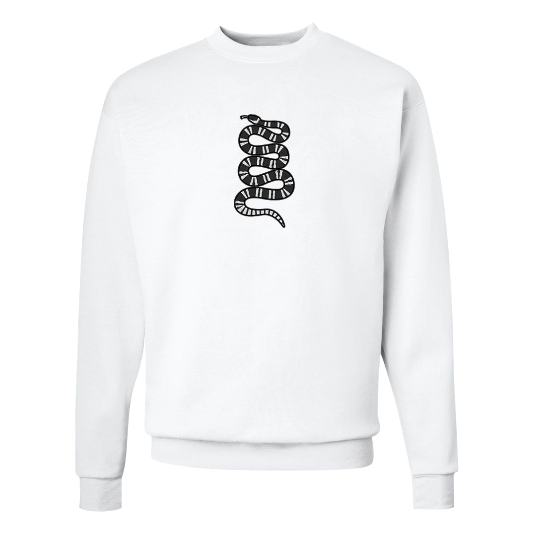 Black White Hi 85 1s Crewneck Sweatshirt | Coiled Snake, White