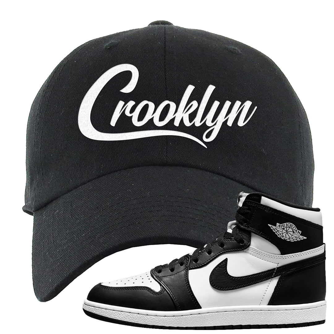 Black White Hi 85 1s Dad Hat | Crooklyn, Black