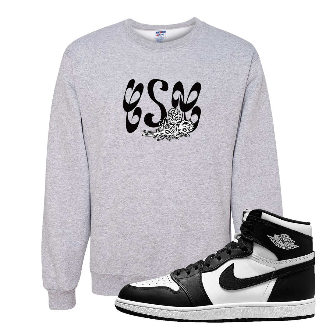 Black White Hi 85 1s Crewneck Sweatshirt | Certified Sneakerhead, Ash