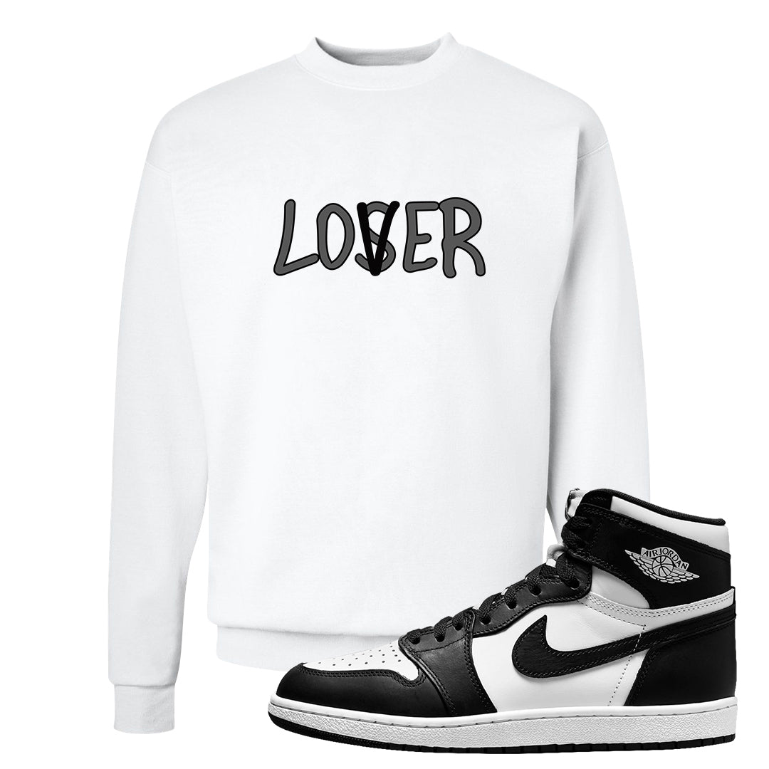 Black White Hi 85 1s Crewneck Sweatshirt | Lover, White