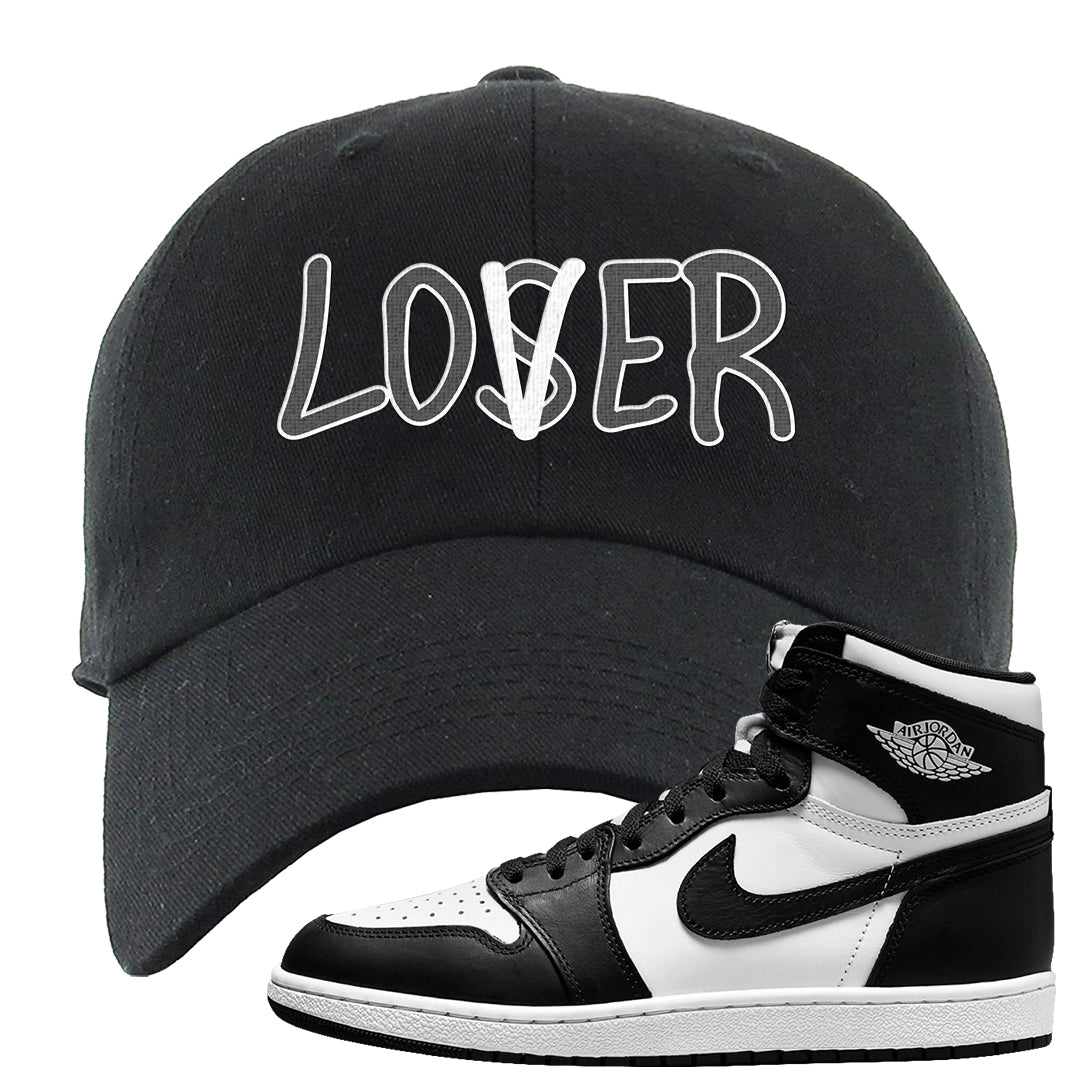 Black White Hi 85 1s Dad Hat | Lover, Black