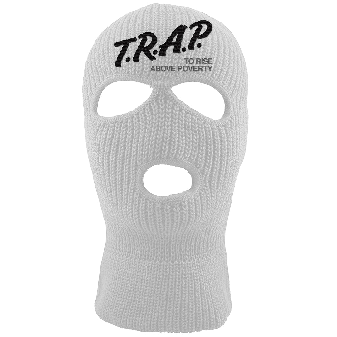 Black White Hi 85 1s Ski Mask | Trap To Rise Above Poverty, White