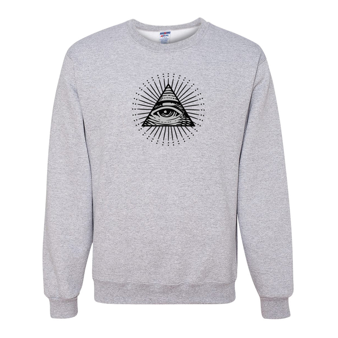 Black Phantom Low 1s Crewneck Sweatshirt | All Seeing Eye, Ash