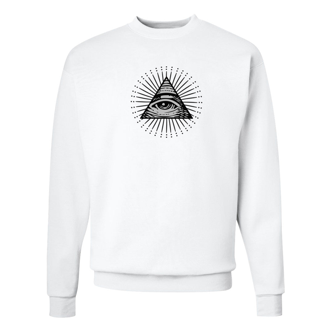 Black Phantom Low 1s Crewneck Sweatshirt | All Seeing Eye, White