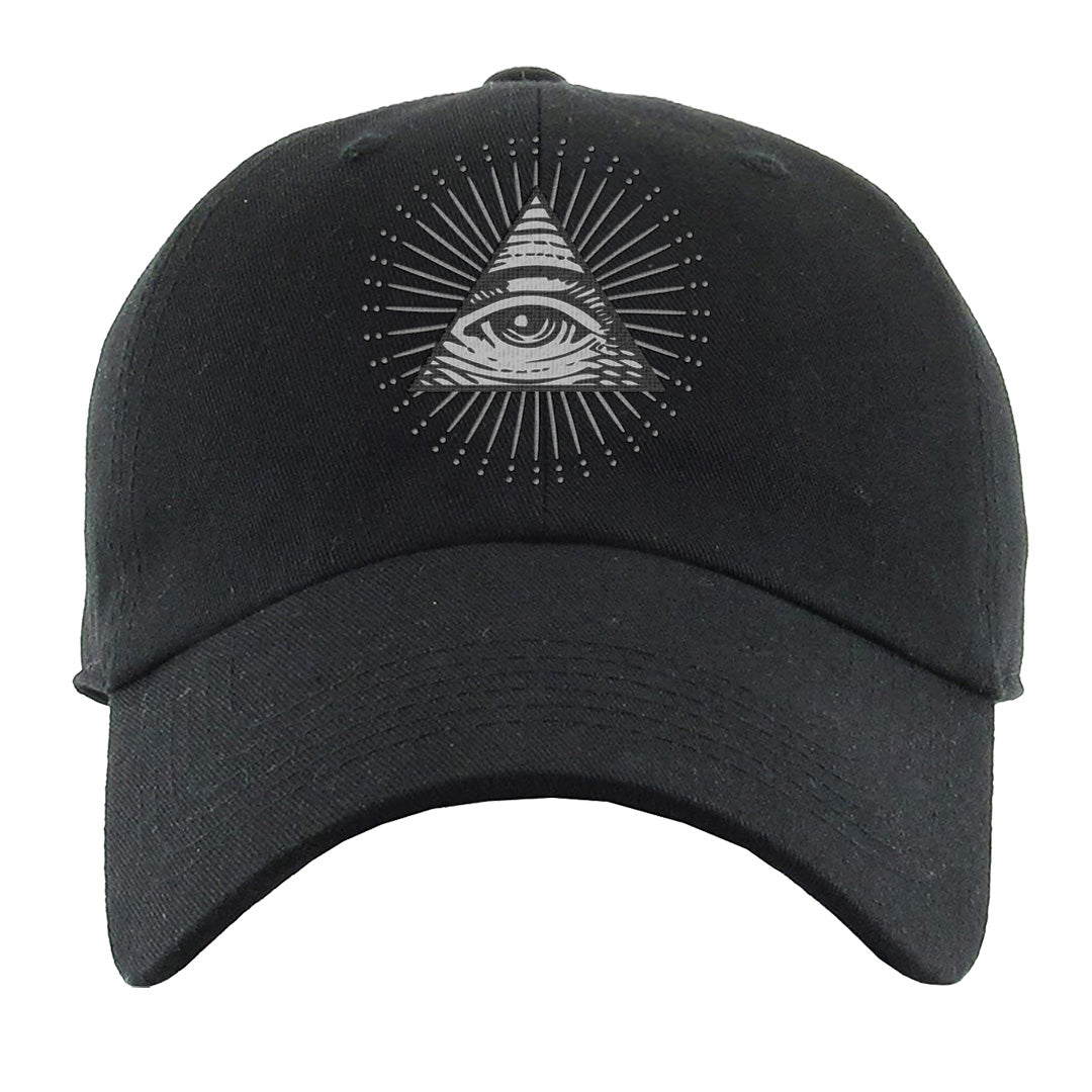 Black Phantom Low 1s Dad Hat | All Seeing Eye, Black