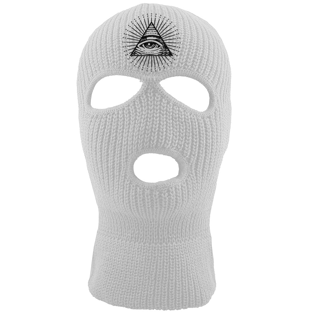 Black Phantom Low 1s Ski Mask | All Seeing Eye, White