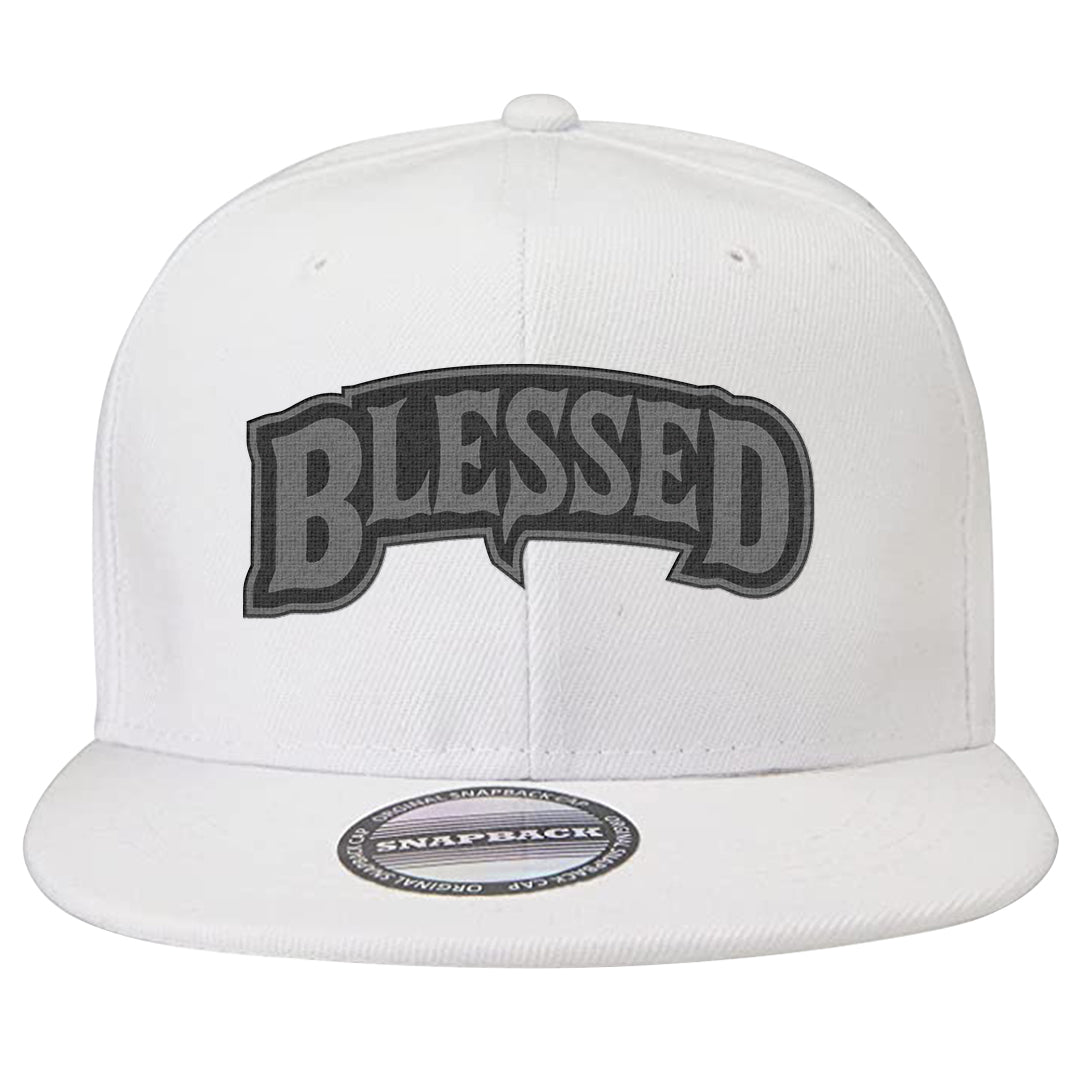 Black Phantom Low 1s Snapback Hat | Blessed Arch, White