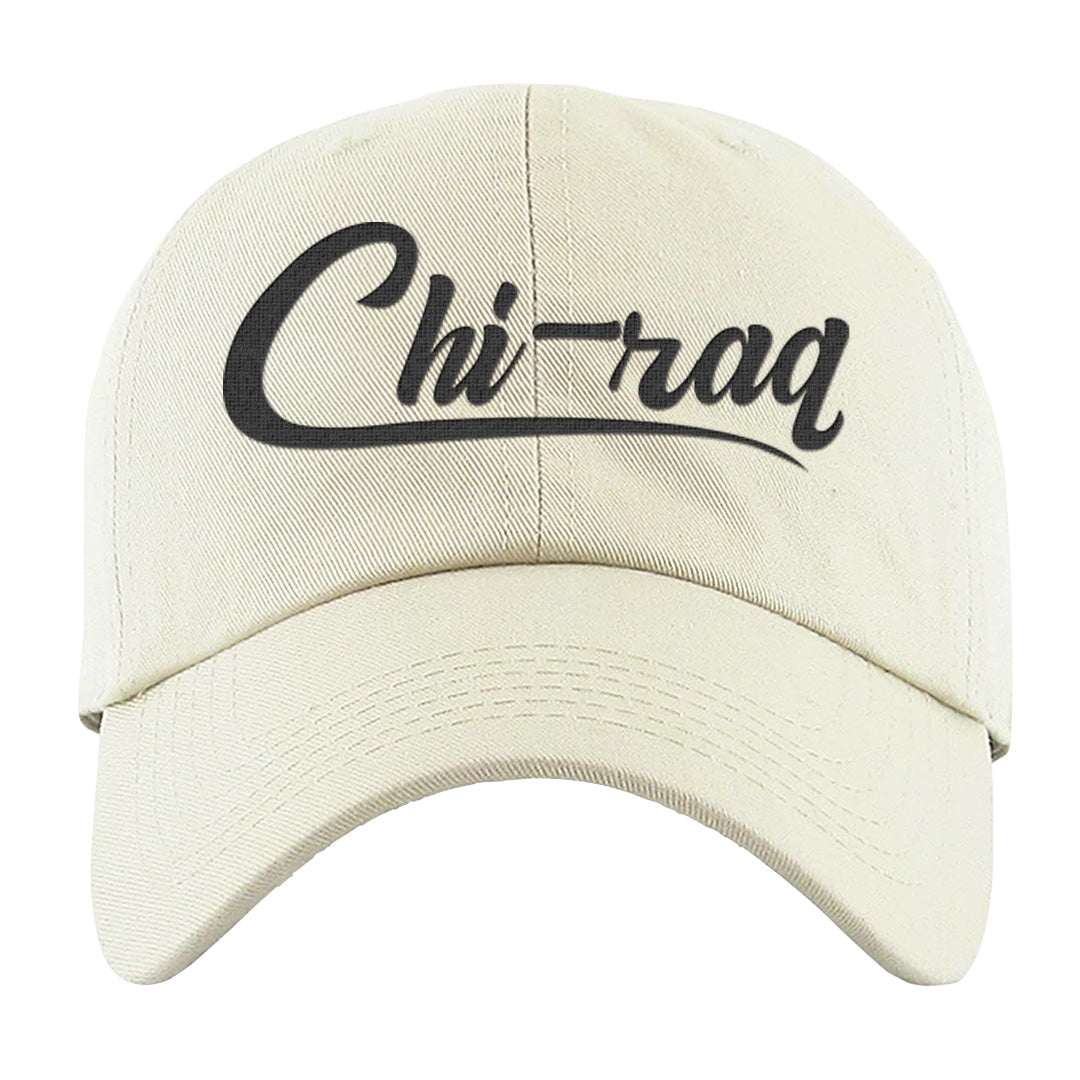 Black Phantom Low 1s Dad Hat | Chiraq, White