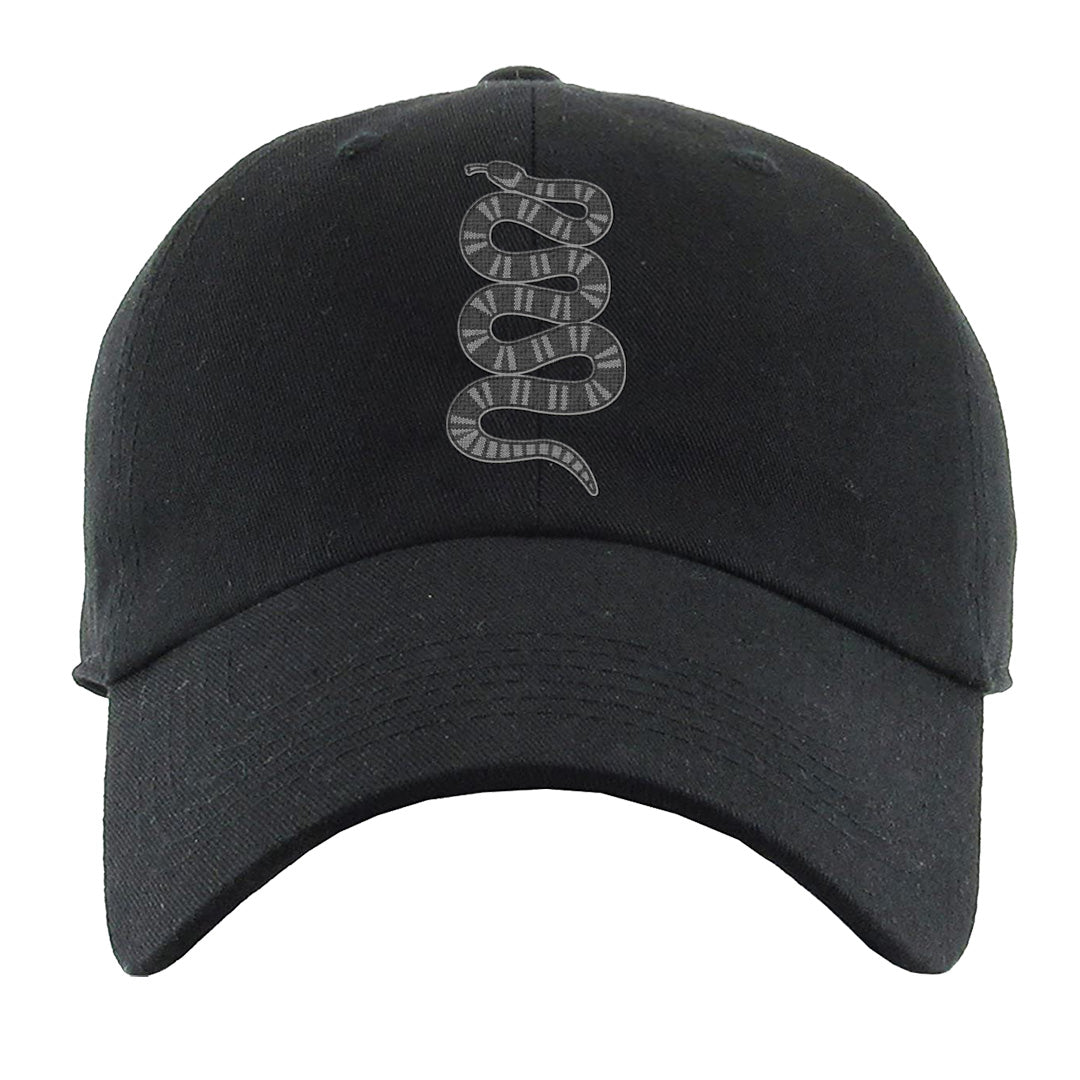 Black Phantom Low 1s Dad Hat | Coiled Snake, Black