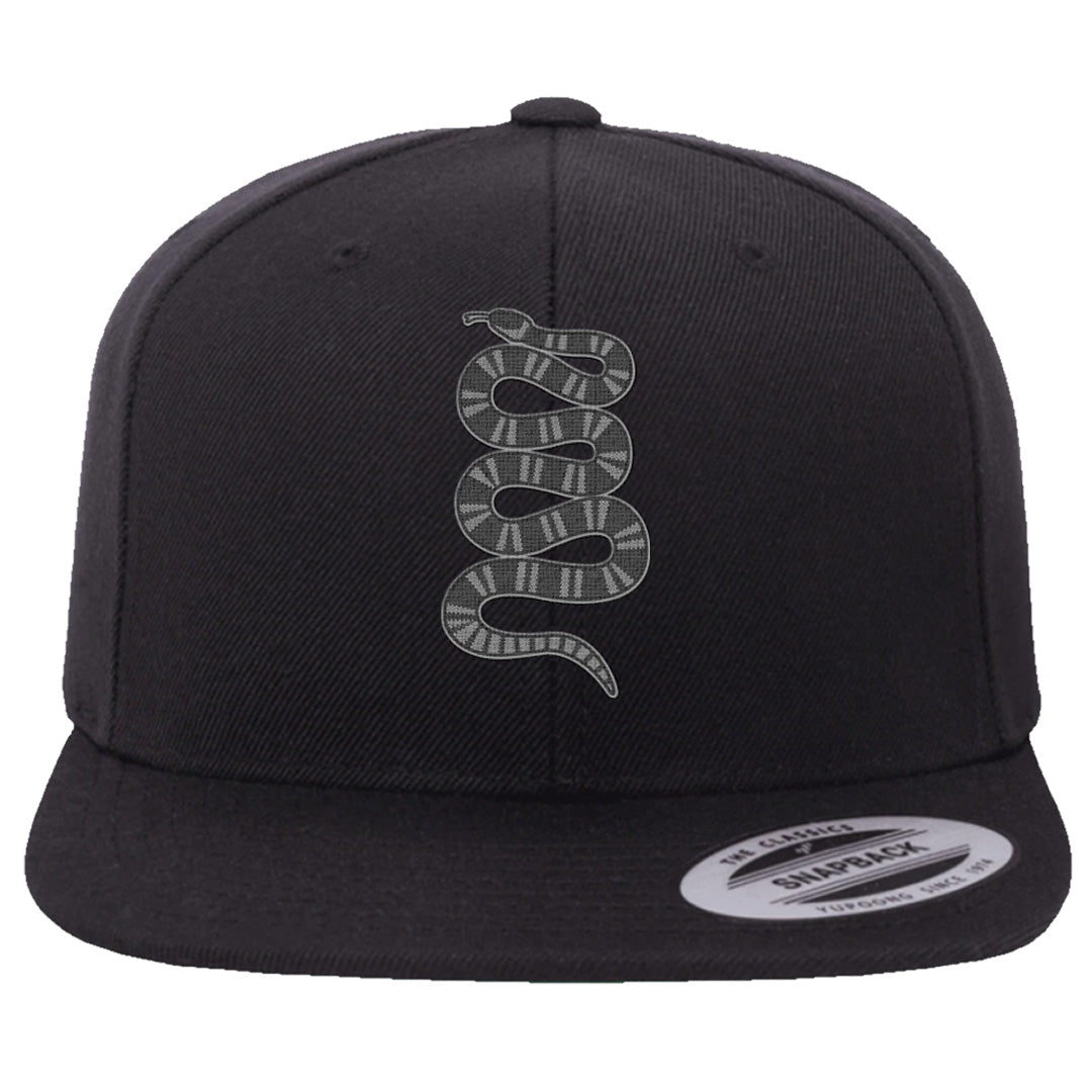 Black Phantom Low 1s Snapback Hat | Coiled Snake, Black