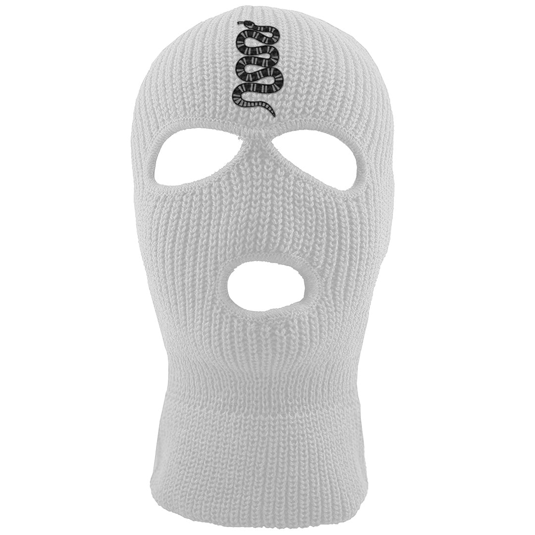 Black Phantom Low 1s Ski Mask | Coiled Snake, White