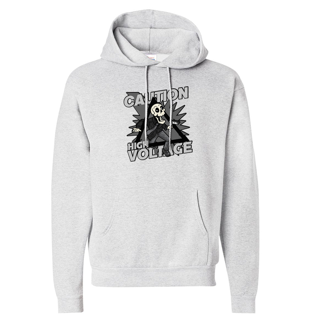 Black Phantom Low 1s Hoodie | Caution High Voltage, Ash