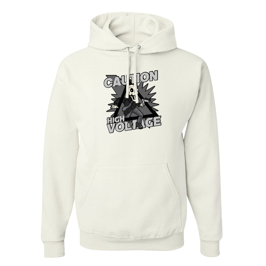 Black Phantom Low 1s Hoodie | Caution High Voltage, White