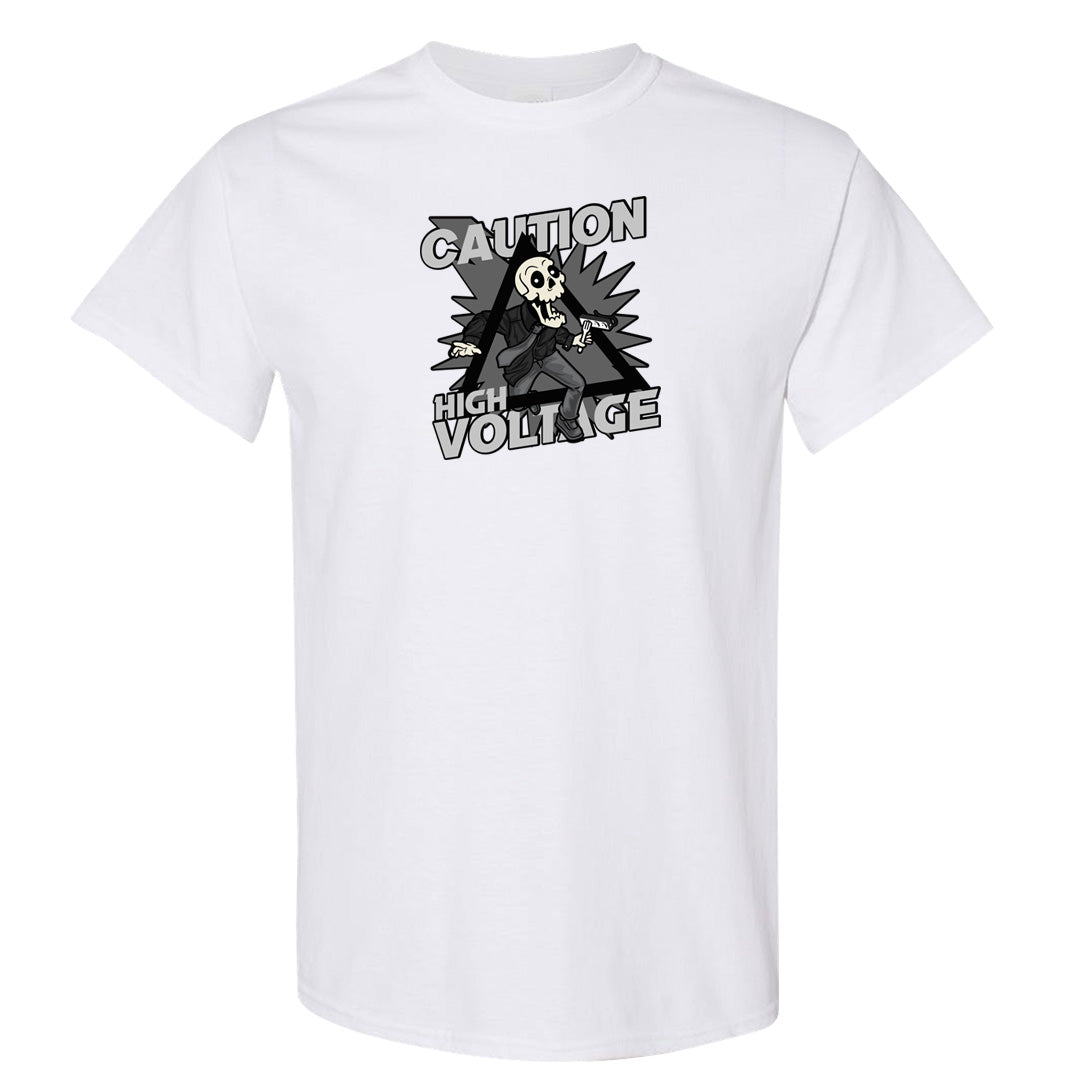 Black Phantom Low 1s T Shirt | Caution High Voltage, White