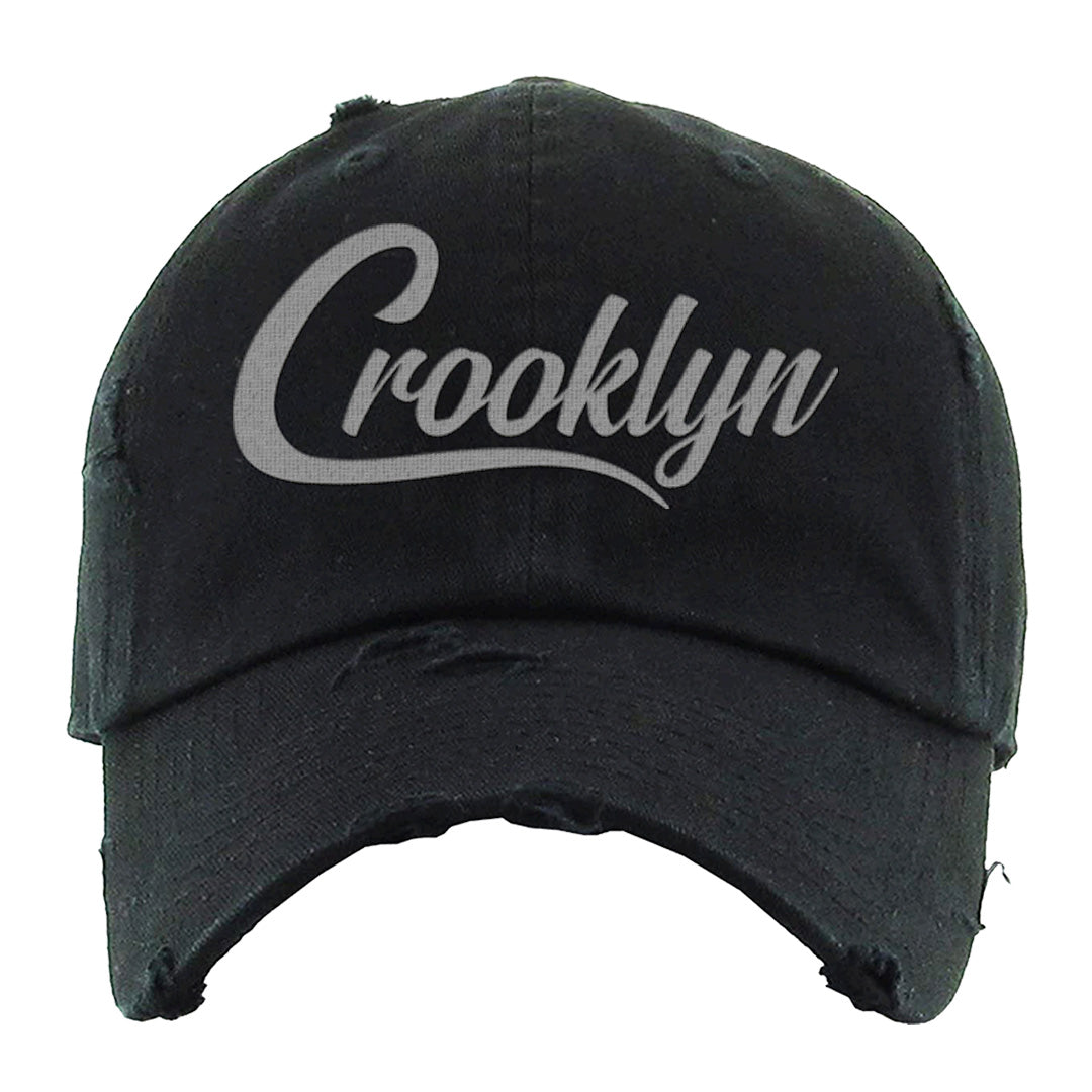 Black Phantom Low 1s Distressed Dad Hat | Crooklyn, Black