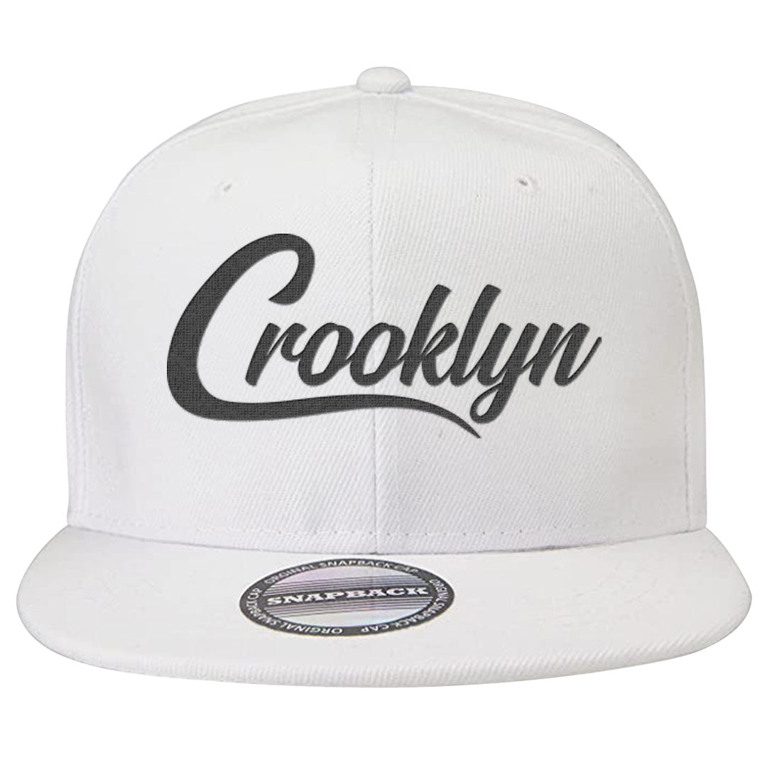 Black Phantom Low 1s Snapback Hat | Crooklyn, White