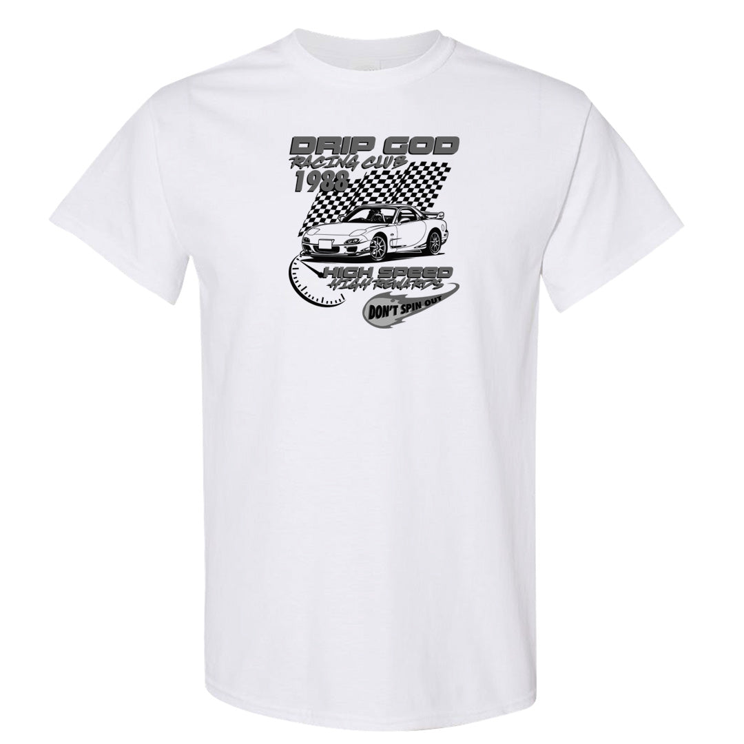 Black Phantom Low 1s T Shirt | Drip God Racing Club, White