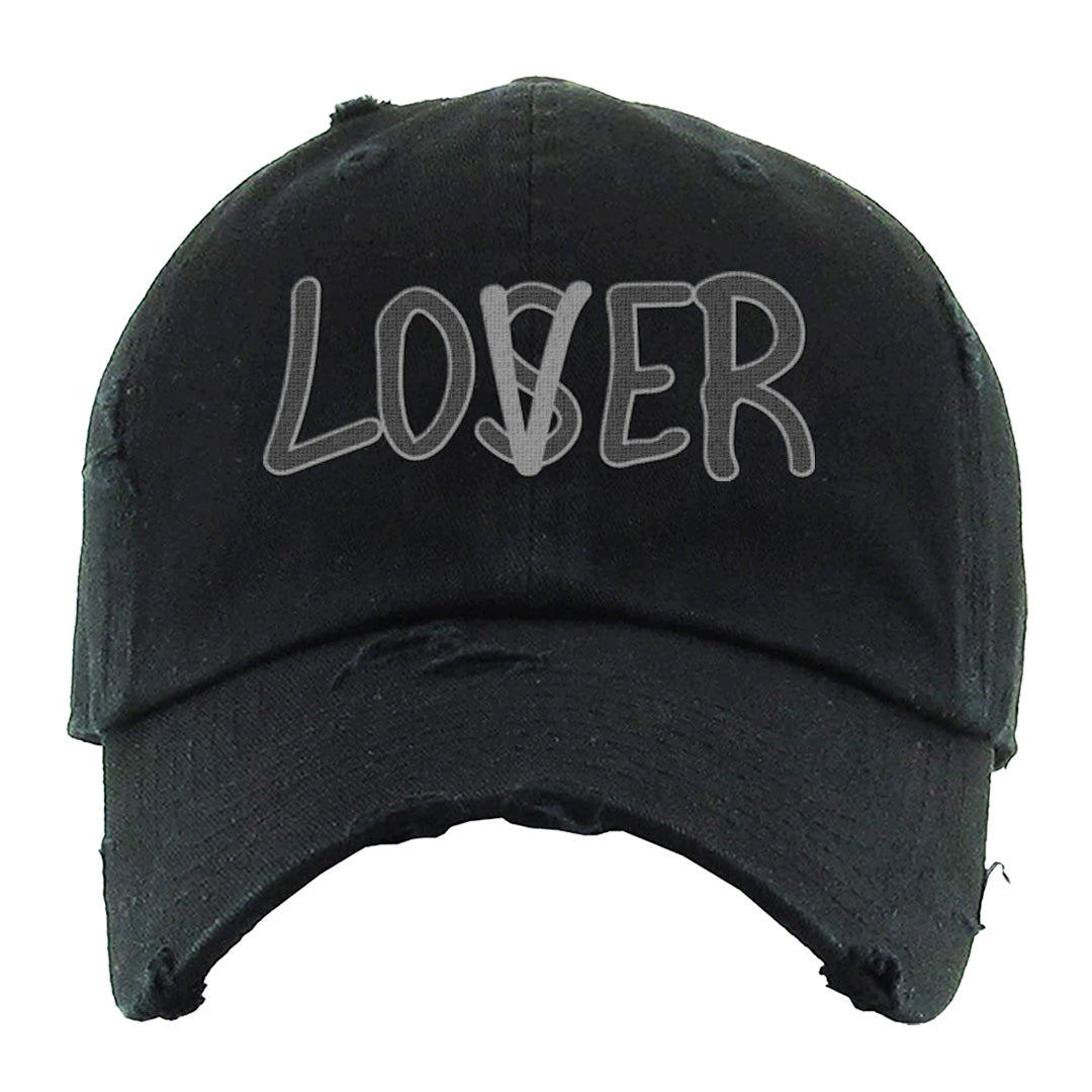 Black Phantom Low 1s Distressed Dad Hat | Lover, Black