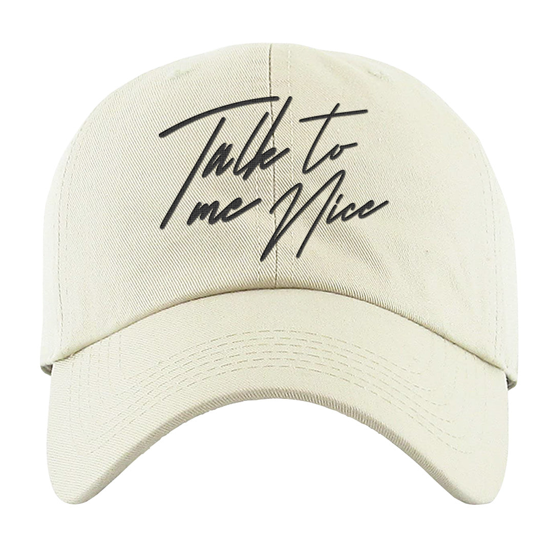 Black Phantom Low 1s Dad Hat | Talk To Me Nice, White