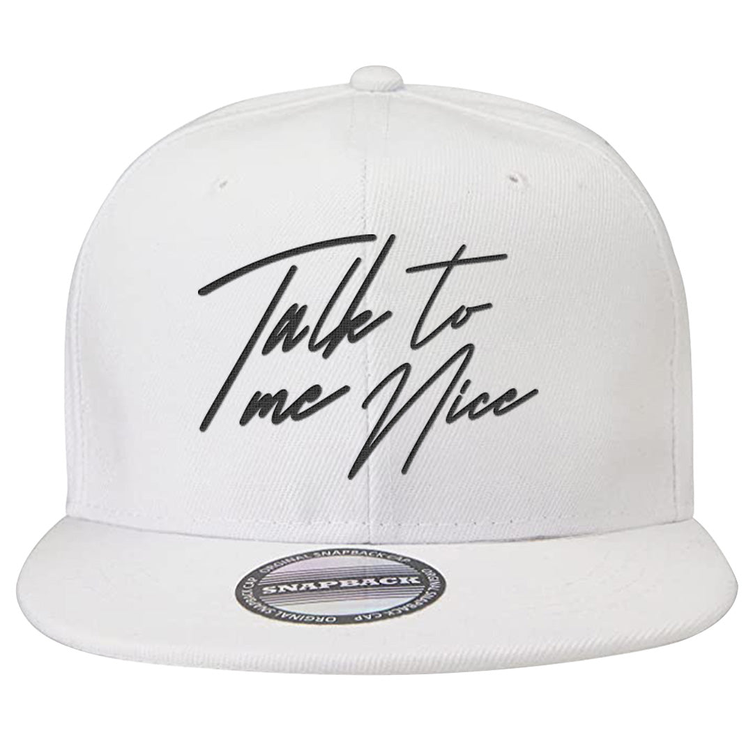 Black Phantom Low 1s Snapback Hat | Talk To Me Nice, White