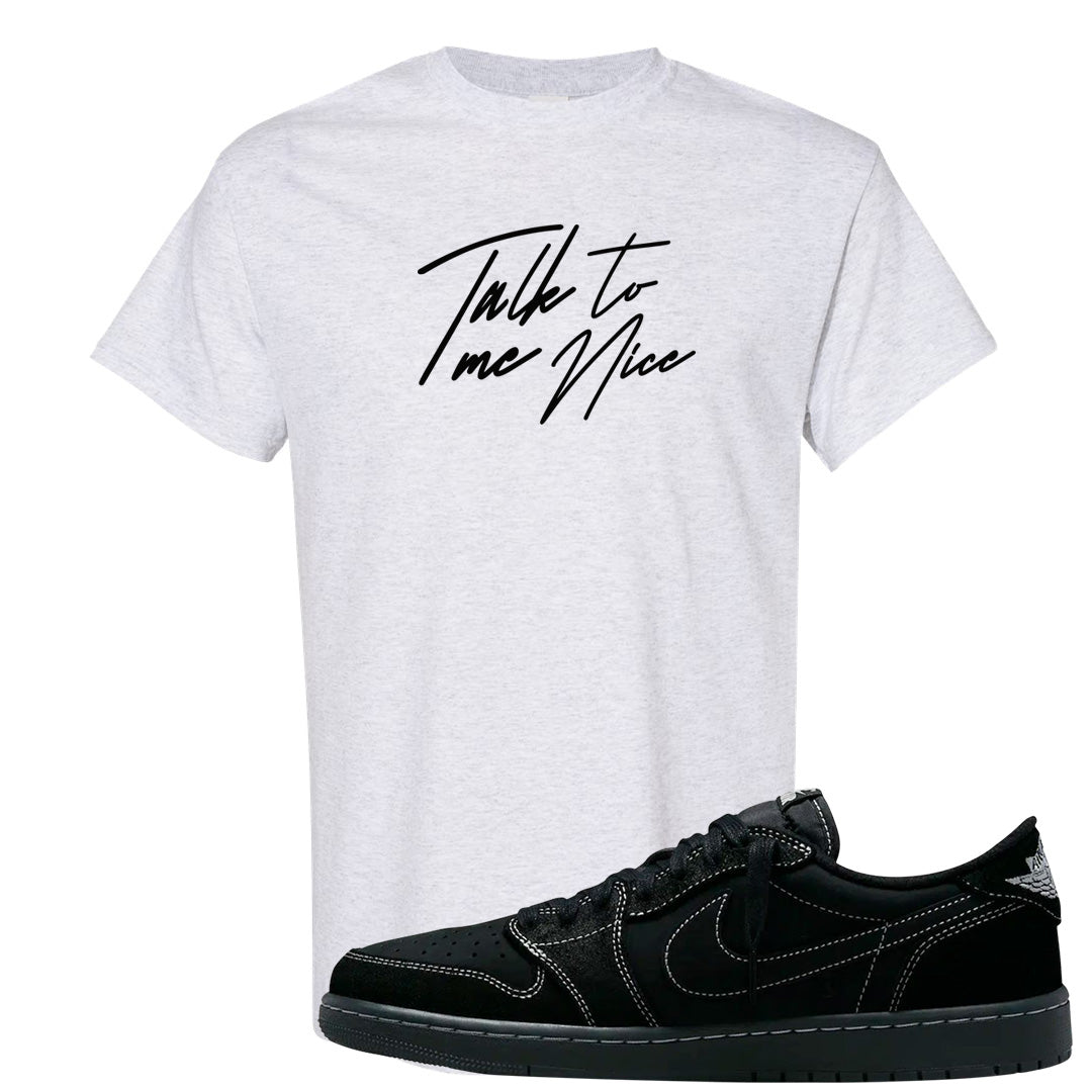 Black Phantom Low 1s T Shirt | Talk To Me Nice, Ash