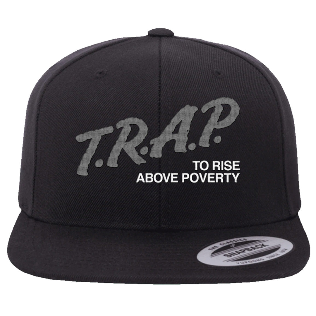 Black Phantom Low 1s Snapback Hat | Trap To Rise Above Poverty, Black