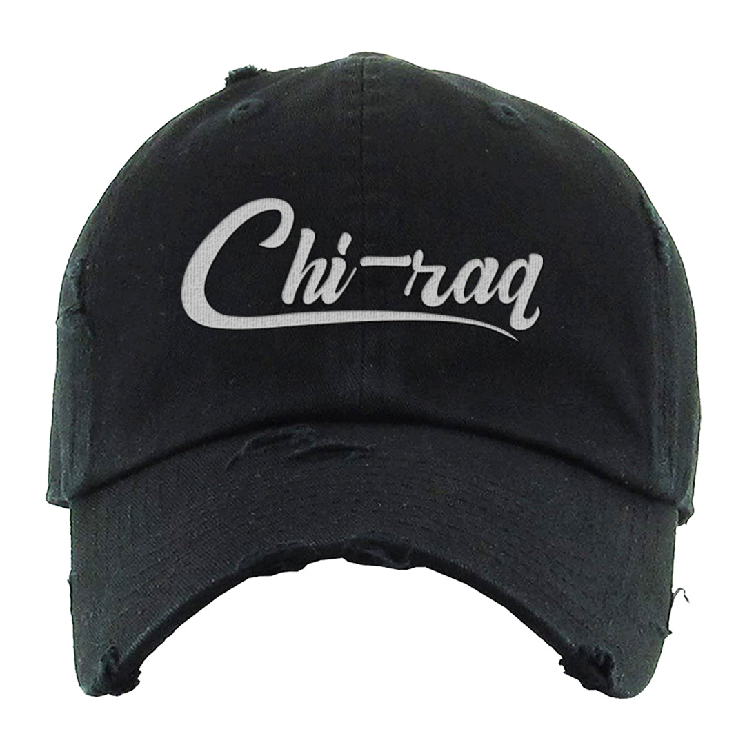 Black Cement Low 1s Distressed Dad Hat | Chiraq, Black