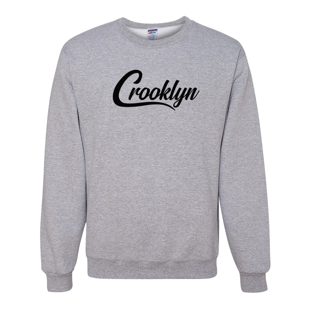 Black Cement Low 1s Crewneck Sweatshirt | Crooklyn, Ash