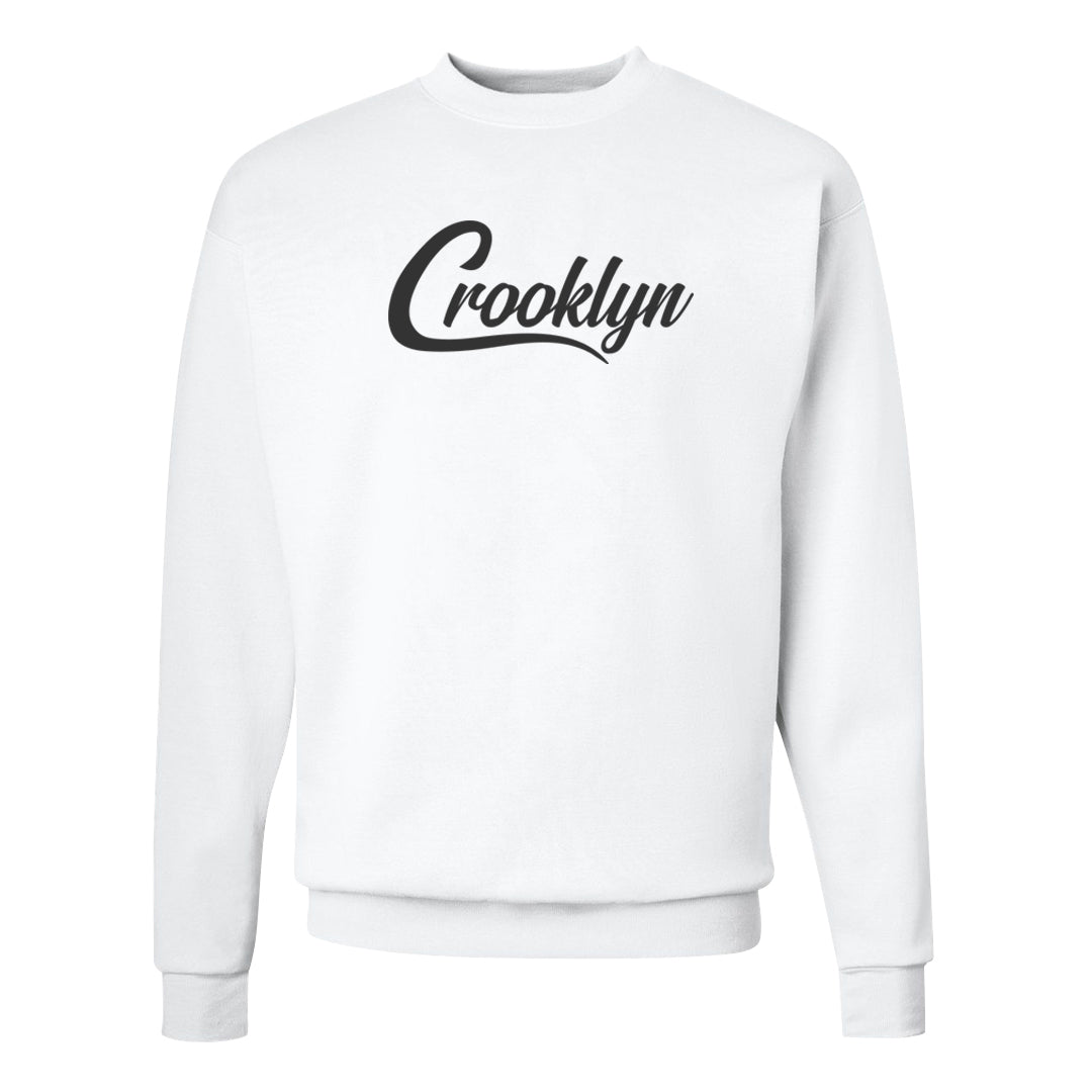 Black Cement Low 1s Crewneck Sweatshirt | Crooklyn, White