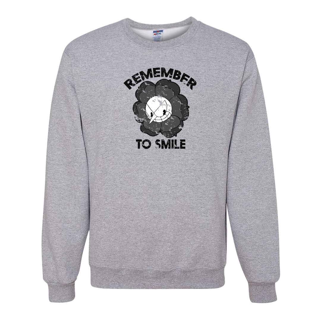 Black Cement Low 1s Crewneck Sweatshirt | Remember To Smile, Ash