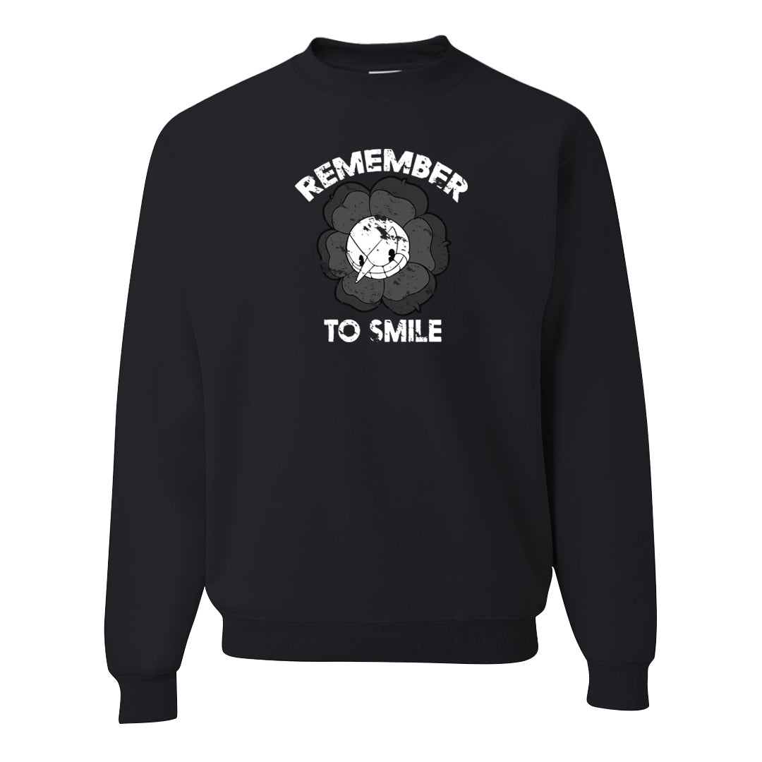 Black Cement Low 1s Crewneck Sweatshirt | Remember To Smile, Black