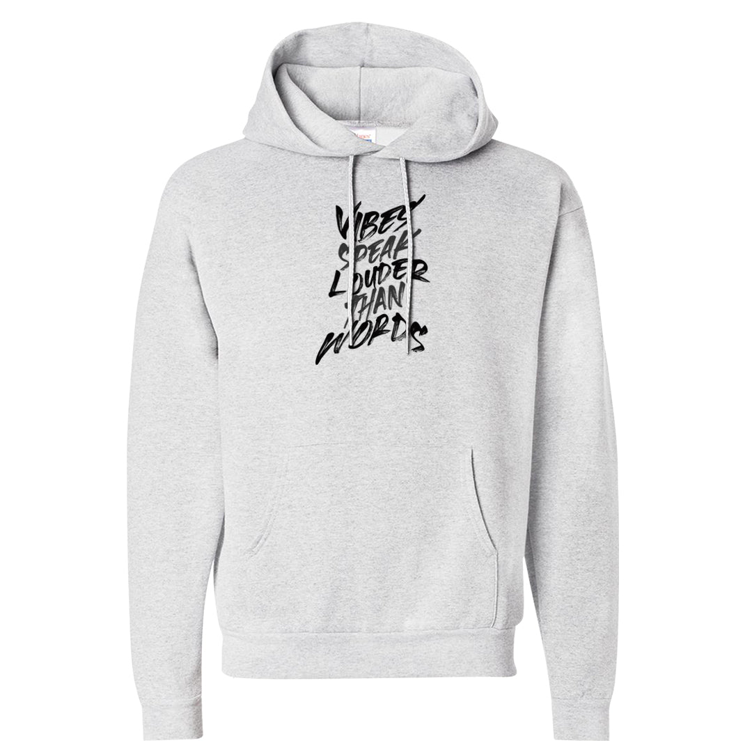 Black Cement Low 1s Hoodie | Vibes Speak Louder Than Words, Ash