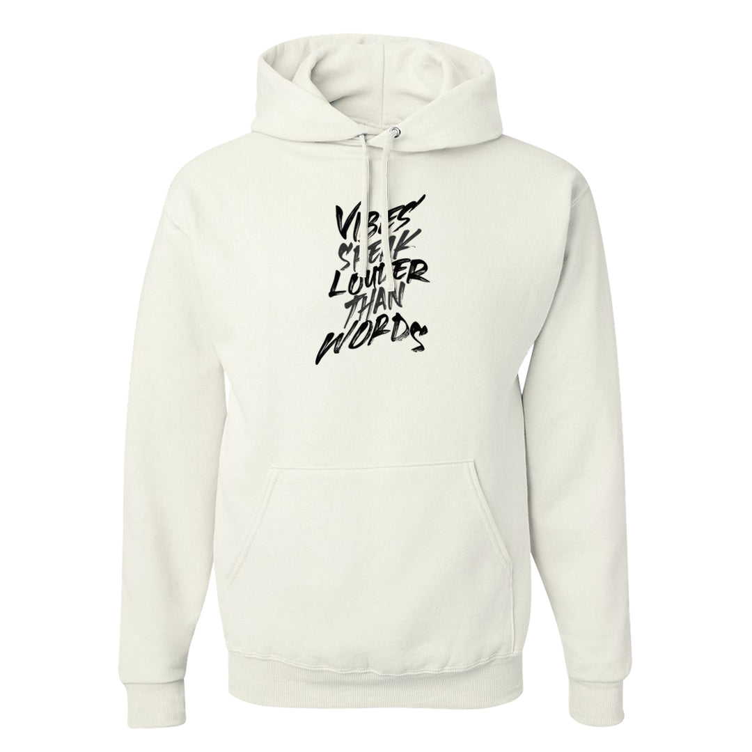 Black Cement Low 1s Hoodie | Vibes Speak Louder Than Words, White