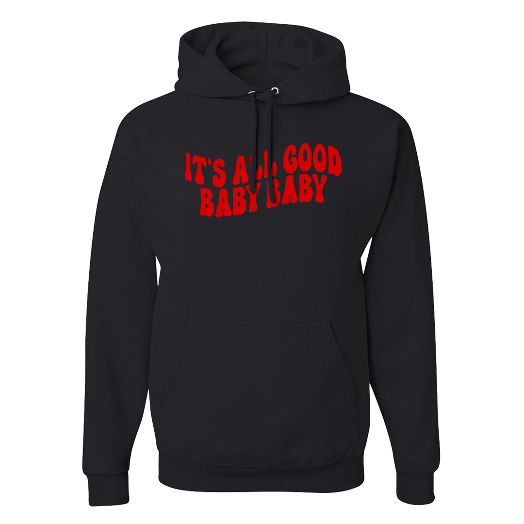 Black White Fire Red Low 1s Hoodie | All Good Baby, Black