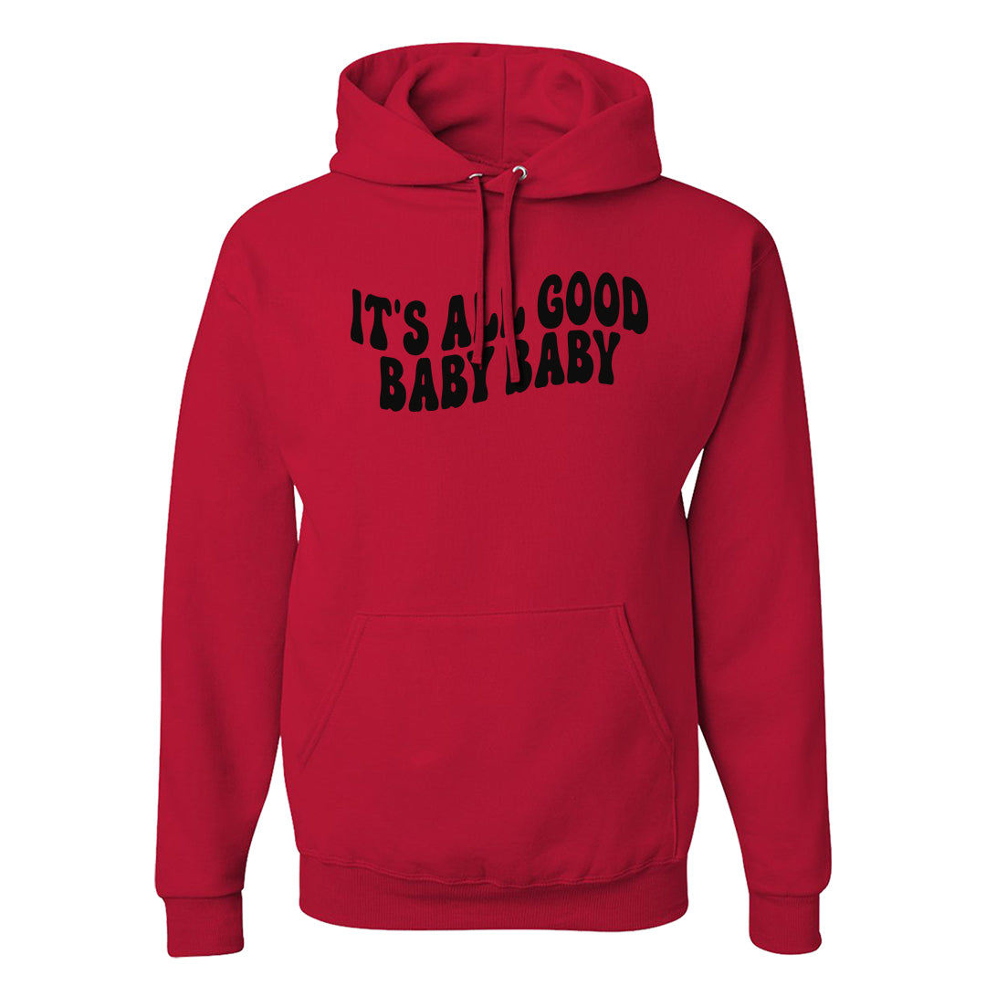 Black White Fire Red Low 1s Hoodie | All Good Baby, Red