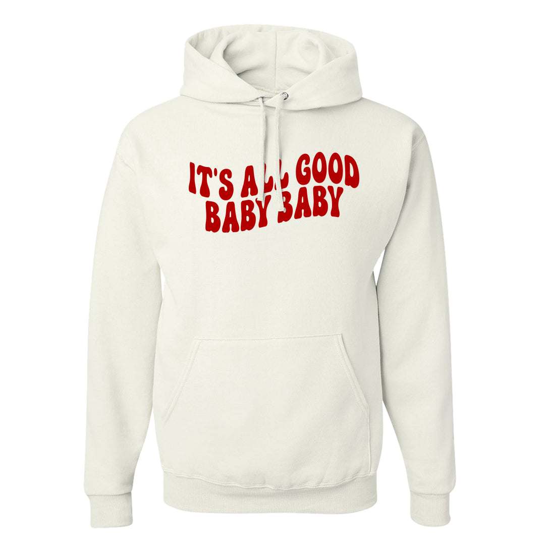 Black White Fire Red Low 1s Hoodie | All Good Baby, White