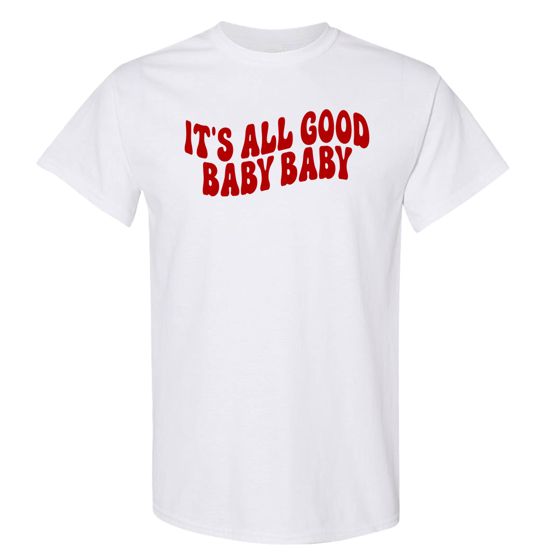 Black White Fire Red Low 1s T Shirt | All Good Baby, White