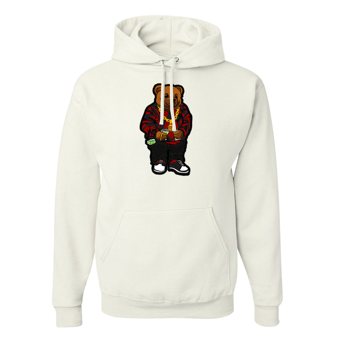 Black White Fire Red Low 1s Hoodie | Sweater Bear, White