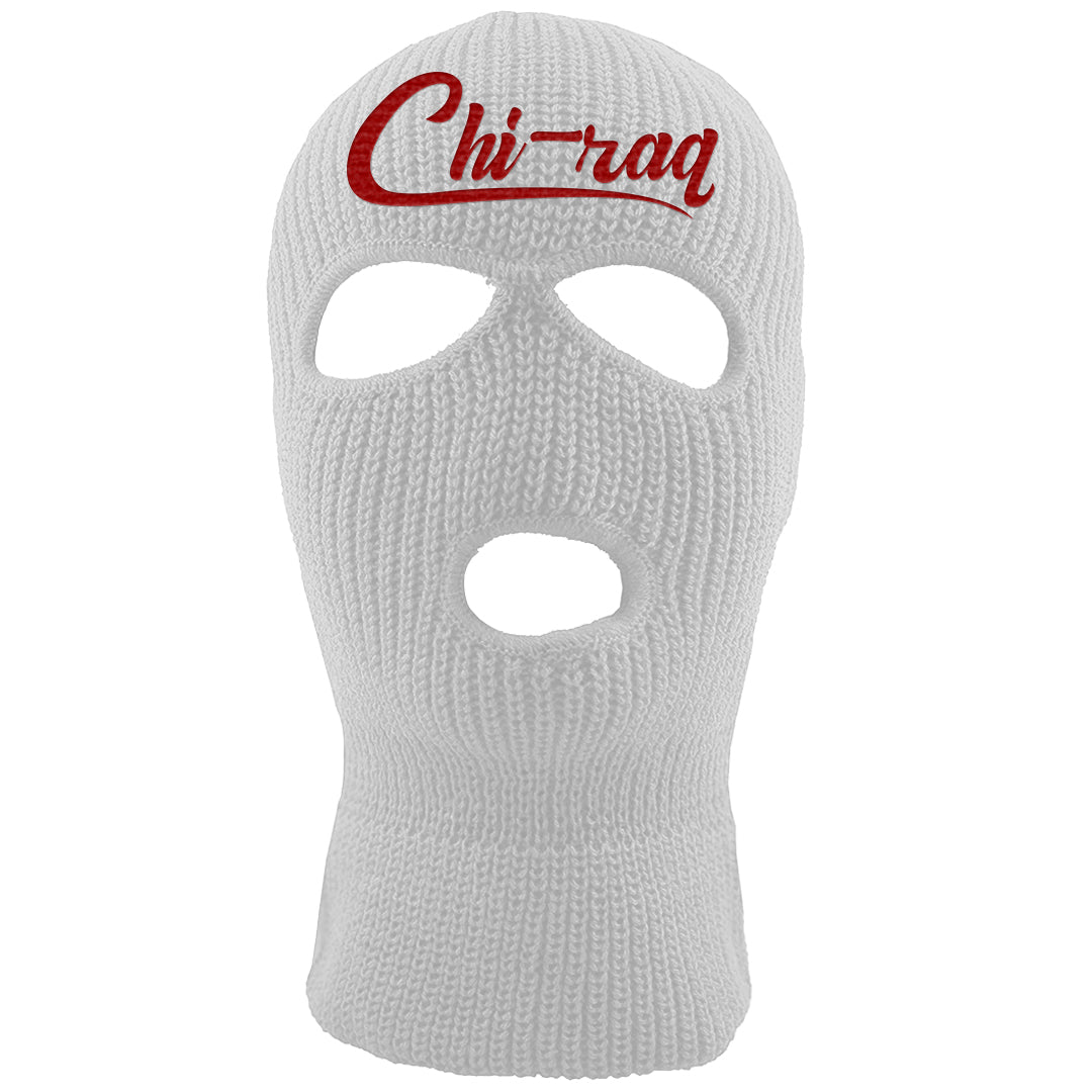 Black White Fire Red Low 1s Ski Mask | Chiraq, White