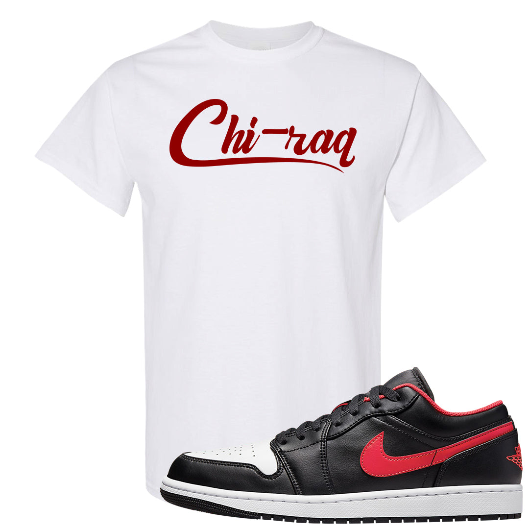 Black White Fire Red Low 1s T Shirt | Chiraq, White