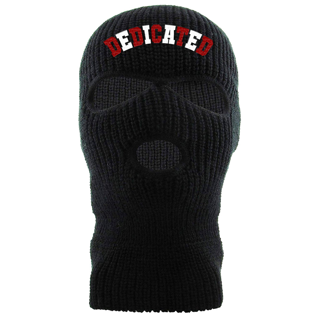 Black White Fire Red Low 1s Ski Mask | Dedicated, Black