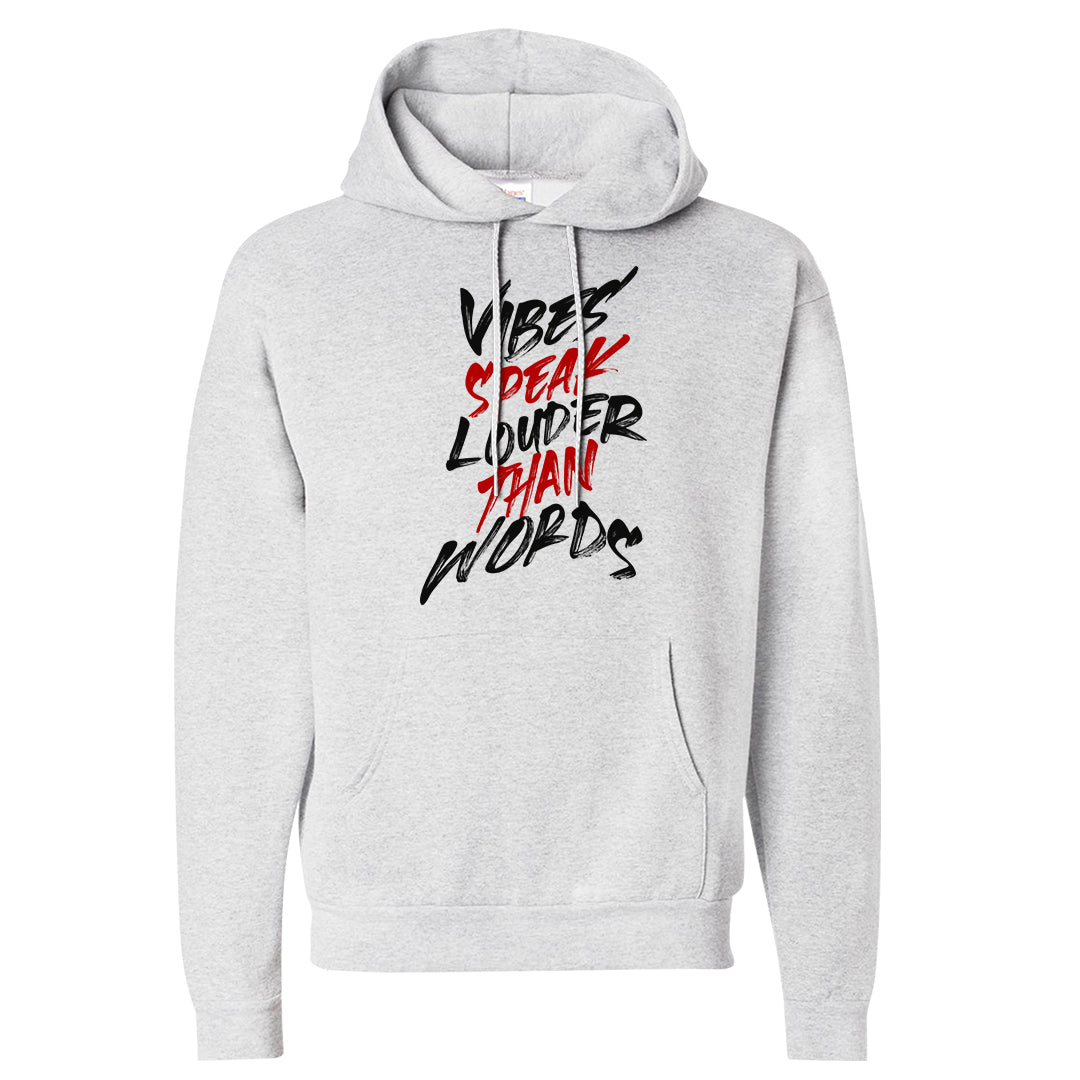 Black White Fire Red Low 1s Hoodie | Vibes Speak Louder Than Words, Ash