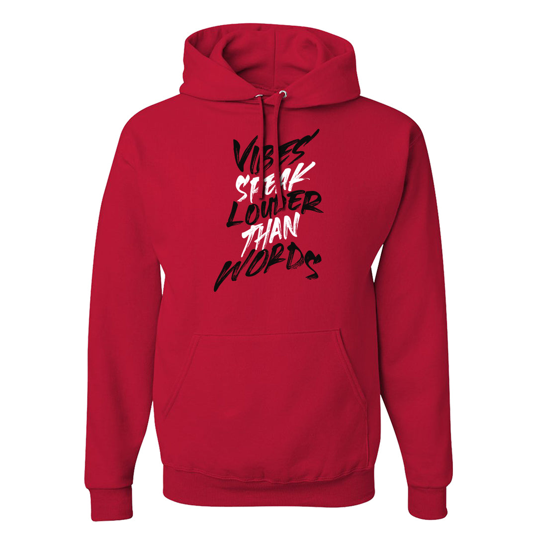 Black White Fire Red Low 1s Hoodie | Vibes Speak Louder Than Words, Red