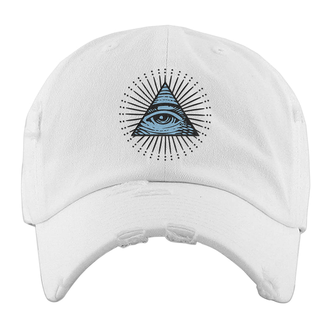 Concord Low 1s Distressed Dad Hat | All Seeing Eye, White