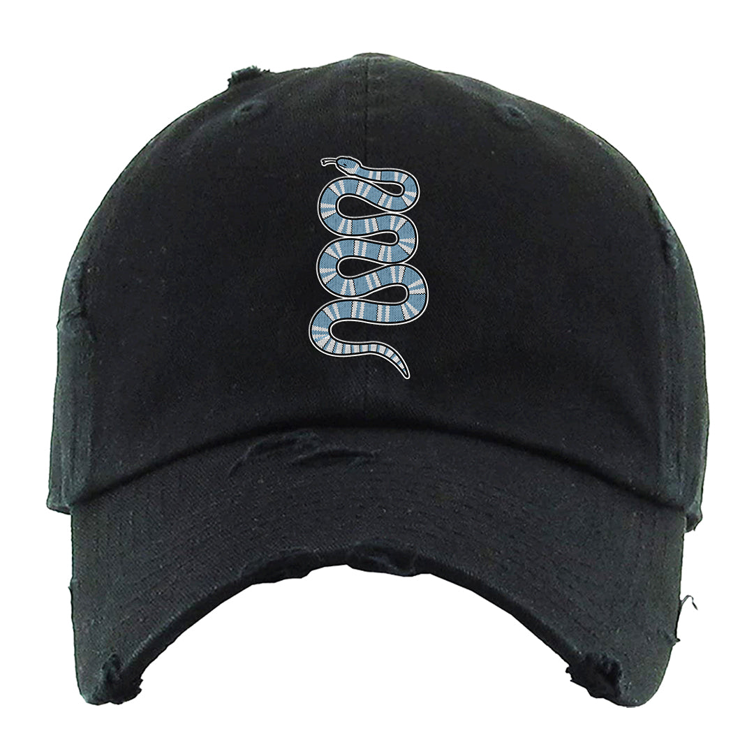 Concord Low 1s Distressed Dad Hat | Coiled Snake, Black