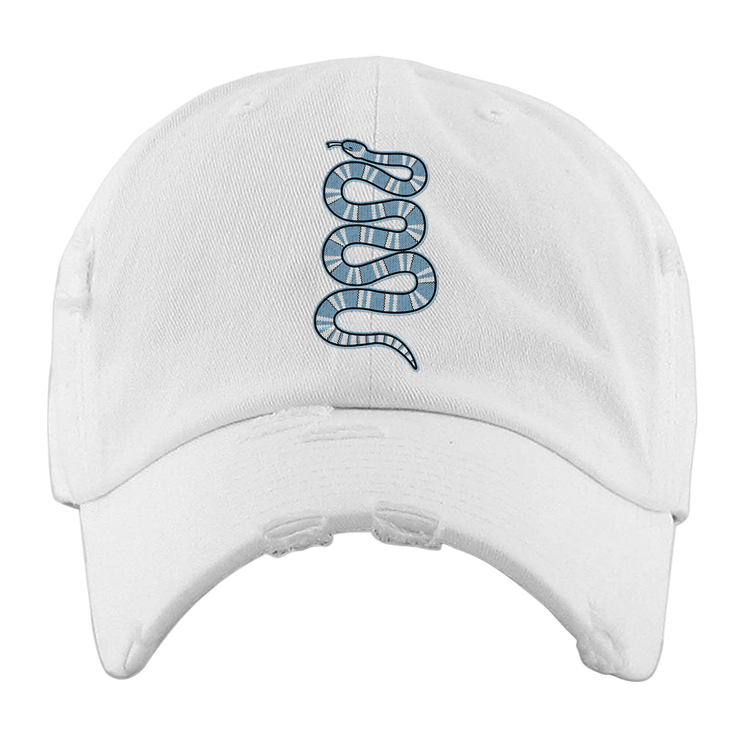 Concord Low 1s Distressed Dad Hat | Coiled Snake, White